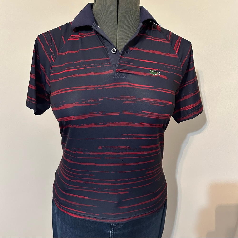 LaCoste navy and red polo